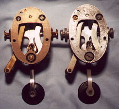 Bottom view of a 'Standard Steel Lever Key'
 and a Triumph