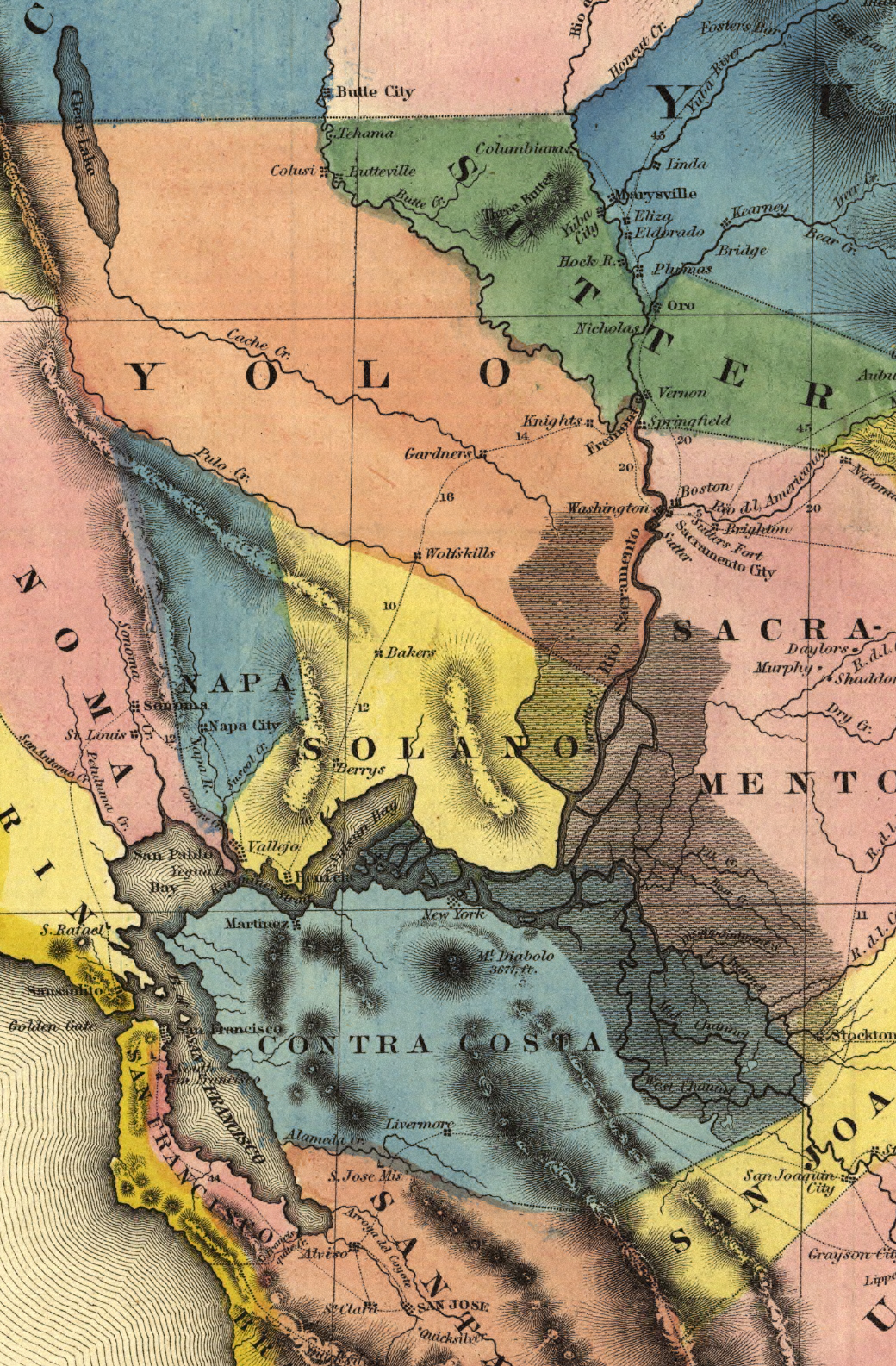 From the map: Gold Regions of California