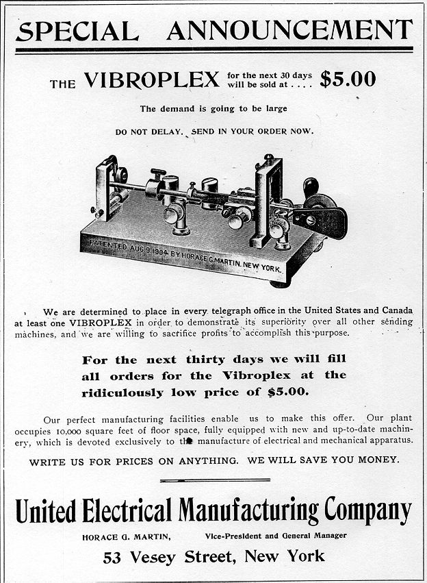Early UEM Vibroplex Ad