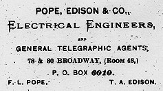 Ad Showing Pope, Edison & Co.